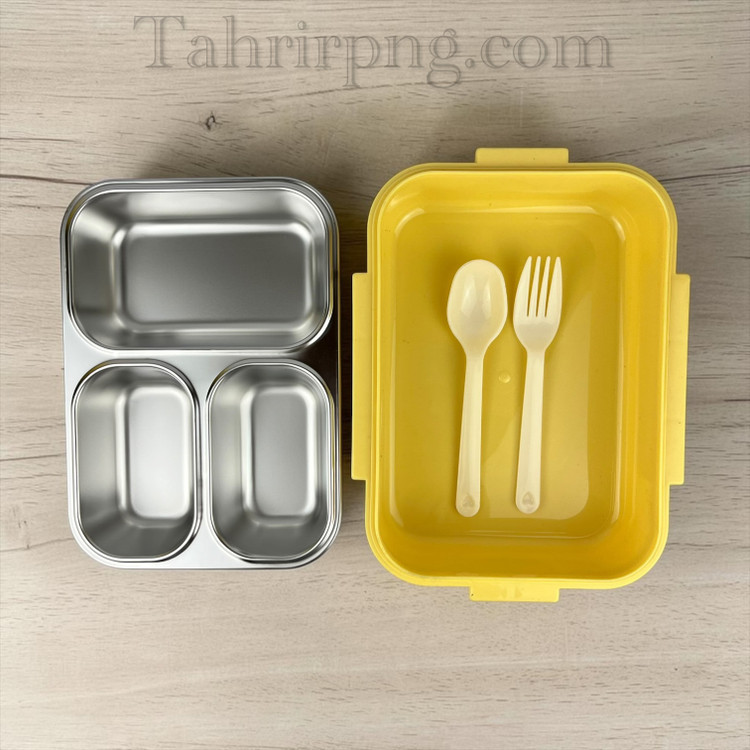 ظرف غذا استیل ۲ خانه واشر دار ۷۷۷۱