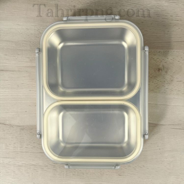 ظرف غذا استیل ۲ خانه واشر دار ۳۱۷