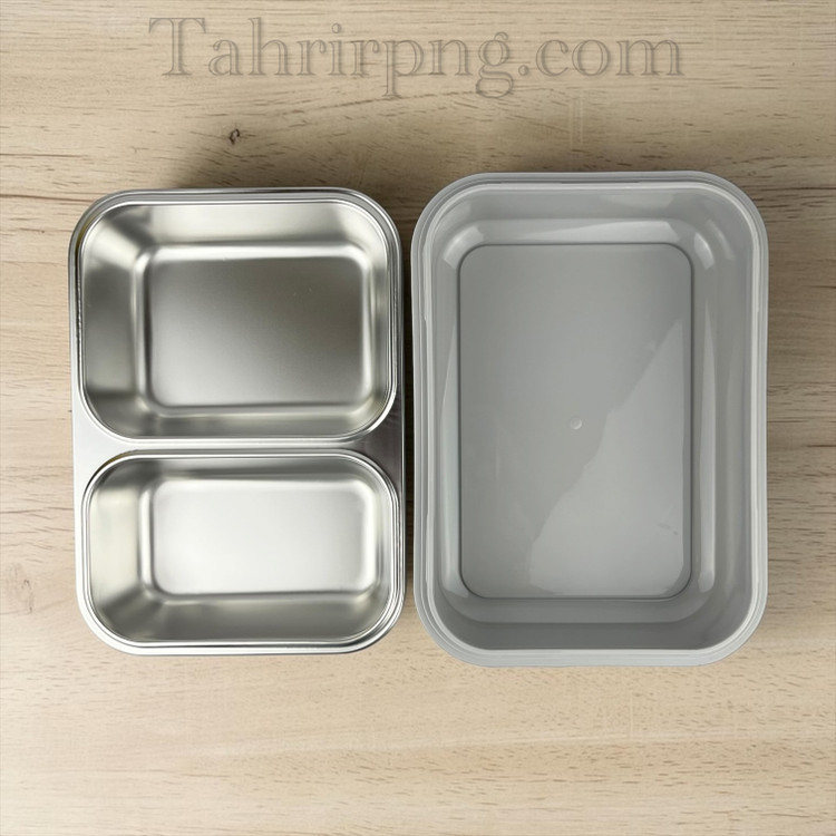 ظرف غذا استیل ۲ خانه واشر دار ۳۱۷