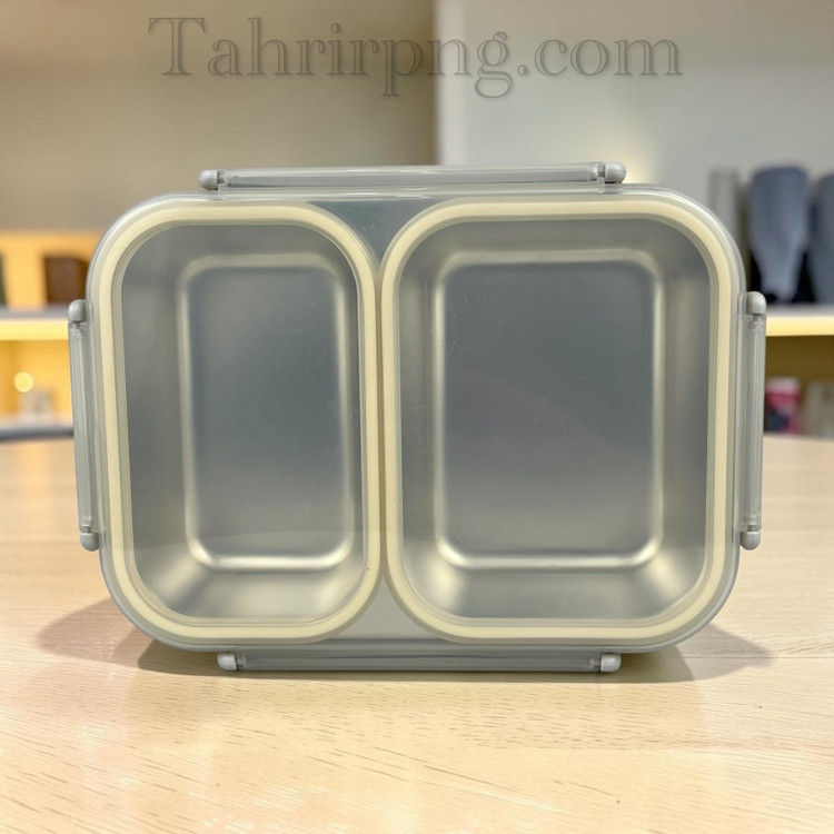 ظرف غذا استیل ۲ خانه واشر دار ۳۱۷